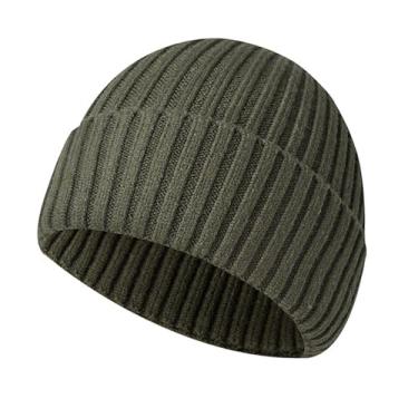 Imagem de Chapéus quentes de inverno para homens/mulheres Gorros de malha Respirável e macio Gorro Chapéus Variedade de cores Aba estendida Gorro de malha grosso, macio e elástico