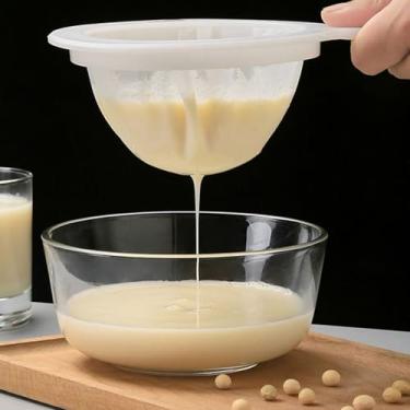 Imagem de 6 peças saco de leite de nozes em forma de tigela de gaze orgânica reutilizável coador de alimentos de malha fina lavável para chá, leite, suco, amêndoa, iogurte, café