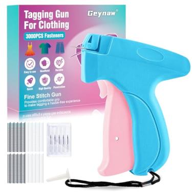 Imagem de Pistola de costura para roupas – Pistola de etiquetagem costurada para roupas, fixador rápido de roupas de mão, kit de costura inclui 6 agulhas, 3000 fixadores (1500 preto e 1500 branco)