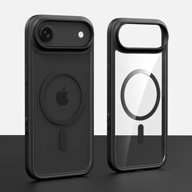 Imagem de ORTHOMTEX Capa para iPhone 17 com [compatível com MagSafe] Padrão requintado proteção fina à prova de choque PC capa de telefone unissex para iPhone 17 Series (preto, iPhone 17)