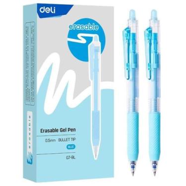 Imagem de Caneta Apagável GEL Retrátil 0,5MM Azul Caixa com 12 Unidades - Deli