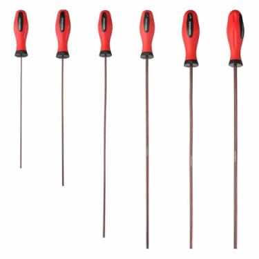 Imagem de HARFINGTON Conjunto de 6 chaves de fenda sextavadas 2/2,5/3/4/5/6 mm S2 aço métrico chave de fenda magnética plana chaves hexagonais para ferramentas de reparo manual