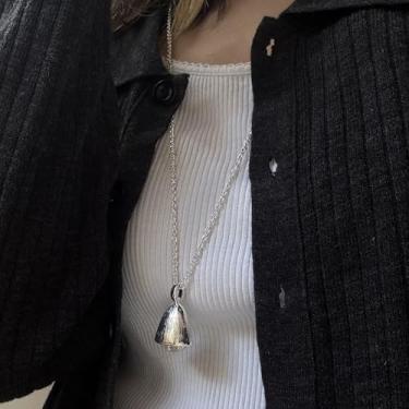 Imagem de 1 colar de pingente de pinha de acrílico prata corrente longa multicamadas colar feminino elegante joia de festa 71 cm