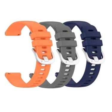 Imagem de Waekethy Pacote com 3 pulseiras de silicone compatíveis com Garmin Approach S50/S44/S42/S40/S12, pulseira esportiva macia respirável de 20 mm, durável, à prova de suor, para homens e mulheres (laranja