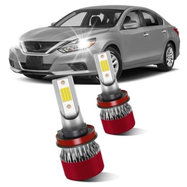 Imagem de LSLIGHT Lâmpadas compatíveis com Nissan Altima 2007 2008 2009 2010 2011 2012 2013 2014 2015 2016 2017 2018 H11 H8 H9 farol baixo brilho 800% com ventilador de resfriamento Plug and Play Pack de 2