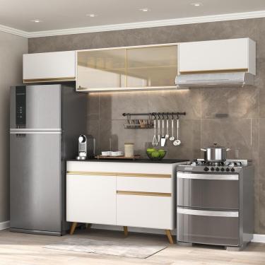 Imagem de Cozinha Compacta 4 peças Armário e Balcão Multimóveis Branca