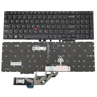 Imagem de BestParts Teclado retroiluminado para laptop compatível com Lenovo Thinkpad E16 Gen 1 Type 21JN 21JQ 21JT 21JU SN21K54295 US Layout preto sem moldura TrackPoint