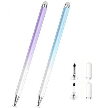 Imagem de Caneta Stylus para Samsung Galaxy Tab A9Plus/A9/A8 Plus/A8/A7, compatível com iPad iOS/Android 15/14, todos os dispositivos sensíveis ao toque, caneta S universal de alta sensibilidade (roxo + azul)