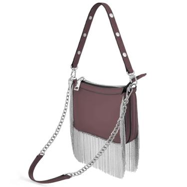 Imagem de Bolsas femininas de couro genuíno premium, bolsa tiracolo de designer, bolsas transversais pretas versáteis e modernas, Marrom vermelho, Clássico