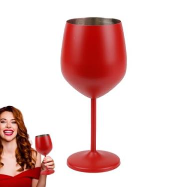 Imagem de Copos de vinho de metal, copos de vinho com haste - Copos de haste alta para, com de lisa para festas, restaurantes, hotéis e bares
