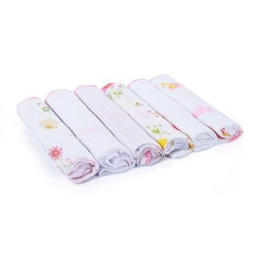 Imagem de Kit Paninhos De Boca 30x30Cm Rosa 06 Pçs Papi