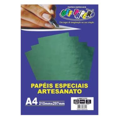 Imagem de Papel Lamicote Verde A4 250g 10 Fls - Off Paper