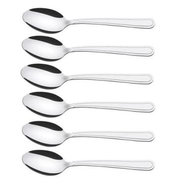 Imagem de Conjunto 6 Colher Sobremesa Aço Inox Talheres Tramontina