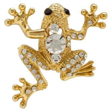 Imagem de Broche Strass Sapo BRG0046 - Akasaki, Dourado