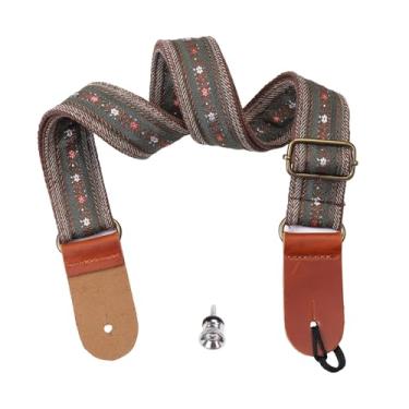 Imagem de KiBcsLic Correia de ombro para ukulele, bordada com motivos étnicos, antiderrapante, com pino de fixação, ideal para apresentações, e shows ao ar, Style C