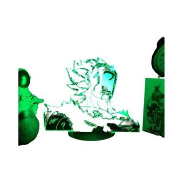 Imagem de Luminária LED Super Saiyan Goku Com Suporte De Acrílico, Decoração De 