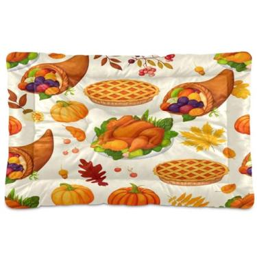 Imagem de Wassud Tapete lavável para animais de estimação de peru assado no Dia de Ação de Graças, tapete de viagem antiderrapante, almofada de canil para ambientes internos e externos, 45 x 61 cm