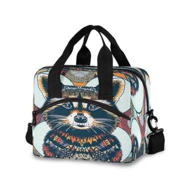 Imagem de Burbuja Lancheira tribal com isolamento de guaxinim para mulheres e homens, lancheira portátil com alça de ombro removível, lancheira para viagem, piquenique, escritório, trabalho