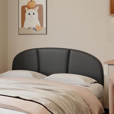 Imagem de Yutianli Cabeceira estofada Queen Size 149.9 cm x 50.8 cm Wall Mounted Peel and Stick Cabeceira preta anticolisão acolchoado