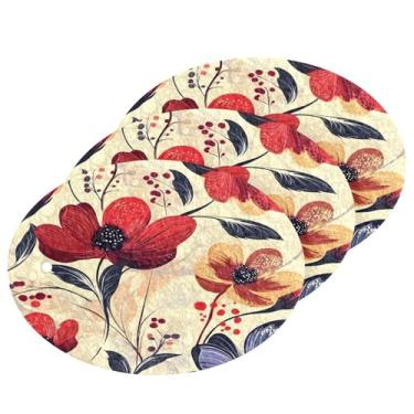 Imagem de CEBUGI Esponjas de limpeza que não arranham, pacote com 3 esponjas de cozinha para lavar pratos, materiais de limpeza para cozinha, banheiro, casa de banho (flores em aquarela)