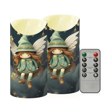 Imagem de Wassud Pacote com 2 velas voadoras sem chama com controle remoto, velas realistas cintilantes com temporizador, velas decorativas para Natal, casamento, festa, decoração de casa média