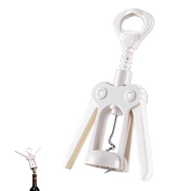 Imagem de PLAYTHROUGH Saca-rolhas de asa, abridor de garrafas de vinho com alça ergonômica para bar doméstico, multifuncional (off-white)