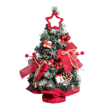 Imagem de Pequena árvore de Natal artificial, decoração de Natal, adorno de árvore falsa para cozinha doméstica, mesa de jantar, planta artificial (branca, 60 cm)