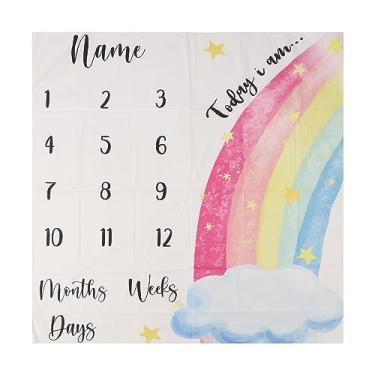 Imagem de SIWOTED Cobertor Mês do Bebê Multifuncional Decorativo Requintado Macio Cobertor Foto Prop para Bebês Meninos e Meninas