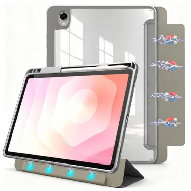Imagem de E NET-CASE Capa magnética destacável para Samsung Galaxy Tab S11 2025 de 11 polegadas (SM-X736B/SM-X730), luz traseira ultratransparente à prova de arranhões, fácil de desprender e anexar, hibernar