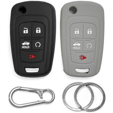 Imagem de Click&Fit Capas de chaveiro de silicone compatíveis com Chevrolet 2010-18 Equinox Camaro Malibu Cruze, Buick 2014-17 Regal Verano Crosse, GMC Terrain – Capa de borracha para chave de carro com 5