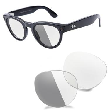 Imagem de AOZAN Lentes de substituição ANSI Z87.1 para óculos inteligentes RayBan Meta Headliner RW4009F 51 mm, fotocromáticas e resistentes a impactos - Eclipse Titanium Photochromic
