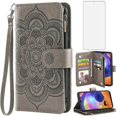 Imagem de Asuwish Capa de telefone para Samsung Galaxy A31 capa carteira com protetor de tela de vidro temperado e flor de couro flip porta-cartão de crédito suporte acessórios celular Glaxay A 31 4G Gaxaly 31A