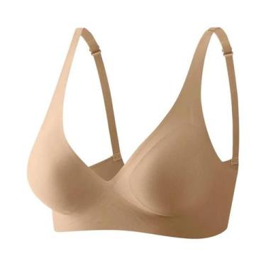 Imagem de Sutiã Sem Fio Com Almofada Macia Em V Profundo Para Mulheres, Bralette