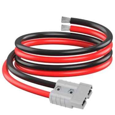 Imagem de ELFCULB Conector Anderson de 6 AWG 6 AWG, cabo conector rápido de bateria Anderson SB50 para sistemas de energia solar e eólica, conexões de energia da bateria