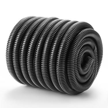 Imagem de Tear de arame 1/2" 10 m, YCLYC Split Loom, protetores de cabo de animais de estimação, tubo protetor de arame, conduíte de fio flexível, capa de cabo elétrico para automotivo, preto