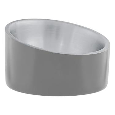 Imagem de Master Pet Supply Tigela inclinada de aço inoxidável para ração para cães e gatos - 473 ml resistente - grafite, isolamento de parede dupla, tigela elevada antiderrapante para buldogues franceses e