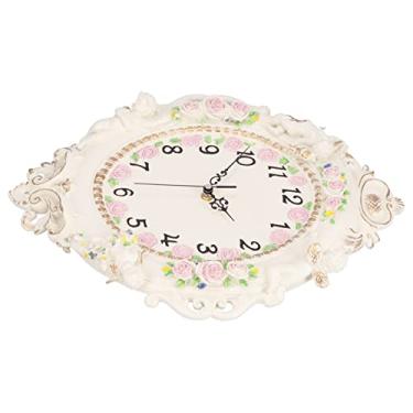 Imagem de Generic Relógio de Parede de Resina Estilo Europeu Mudo para Sala de Estar Restaurante do Hotel, Relógio de Suspensão Silencioso Decorativo