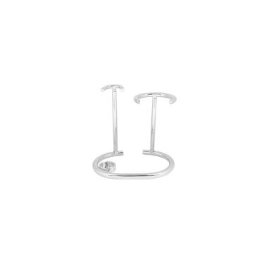 Imagem de Suporte de ferramentas de barbear com design de suporte duplo para barbeador e pincel de barba Variante prata