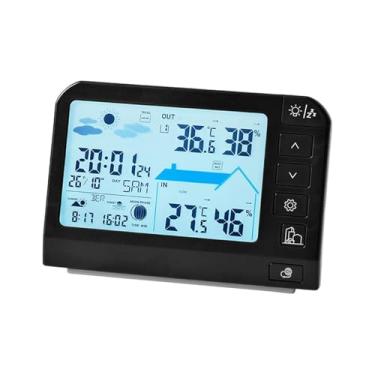 Imagem de Ioensy Estação Meteorológica com Despertador Digital Multifuncional: de Temperatura e Umidade para Escritório, Sala de Estudos e Hotéis, Style B Black