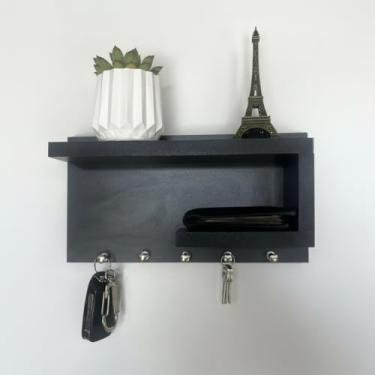 Imagem de Porta-Chaves Decorativo — Porta-Chaves Moderno Para Parede(Preto)