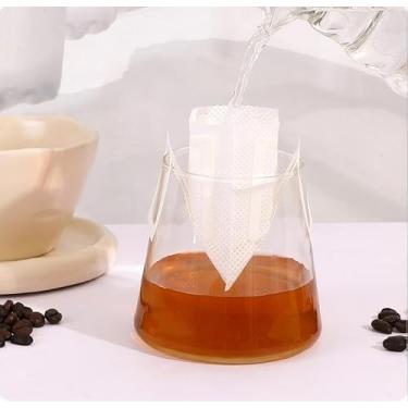 Imagem de Filtros de café com 50 unidades – para pendurar na orelha, filtros descartáveis, para pendurar as orelhas espessas para alongamento livre, adequado para vários tipos de xícaras