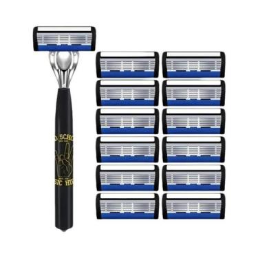 Imagem de Aparelho De Barbear Manual Masculino De Aço Inoxidável Com 6 Camadas, 