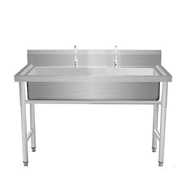 Imagem de Pia industrial, pia industrial de 1 compartimento, pia de cozinha comercial, pia independente de aço inoxidável, pia utilitária, pia industrial (100 cm/39 pol., )