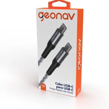Imagem de Cabo USB-C Para USB-C, Nylon Trançado, 1.5M - Geonav Ucc04
