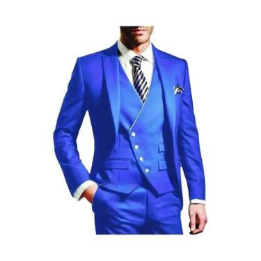 Imagem de Terno Masculino De 3 Peças Em Cor Sólida Para Casamento E Negócios, Co