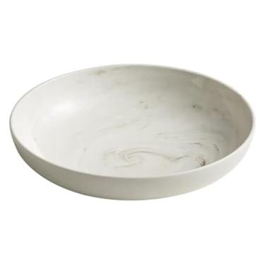 Imagem de fruteira cesta Bandeja de serviço doméstica cerâmica marmorizada aveia café da manhã frutas salada sobremesa tigela pizza macarrão bancada