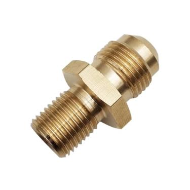 Imagem de ROUPWKWO 5/20.3 cm-18 UNF macho 3/20.3 cm flare SAE-padrão x 1/10.2 cm BSPP macho acoplador esquerdo conector adaptador latão encaixe de tubulação
