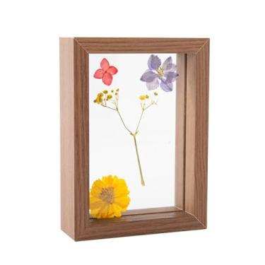 Imagem de Quadro de Espécime Folhas e Flores Secas Madeira com Vidro Real Fotos Casamento Decoração para Mesa Casa Escritório Presente