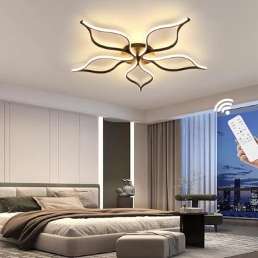 Imagem de Luminária de teto LED moderna para sala de estar, com intensidade regulável, ideal para quarto, com controle remoto. Iluminação simples e criativa para café, estúdio, sala de jantar ou escri