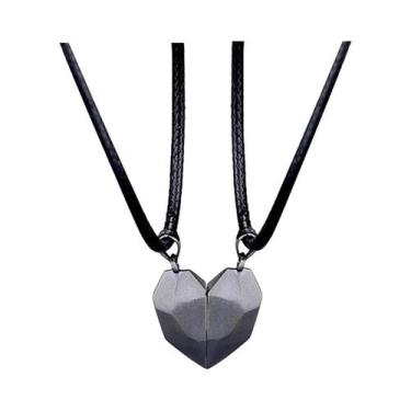 Imagem de Colares Magnéticos De Coração Para Casais Femininos 2 Peças Corrente D